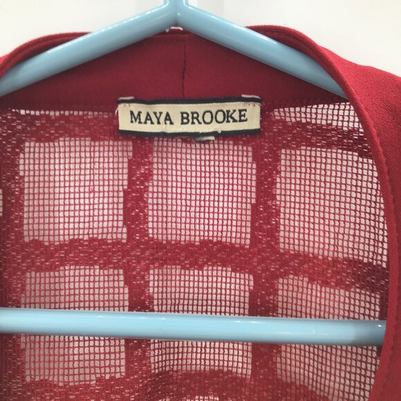 Maya Brooke XL Layering Duster Red Mesh Windowpane Lagenlook Cover Up Resortwear - Picture 11 of 11